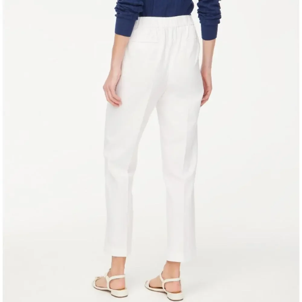 J.Crew Linen-Cotton Blend Sailor Pants Womens Size 0 Petite White Brown Striped